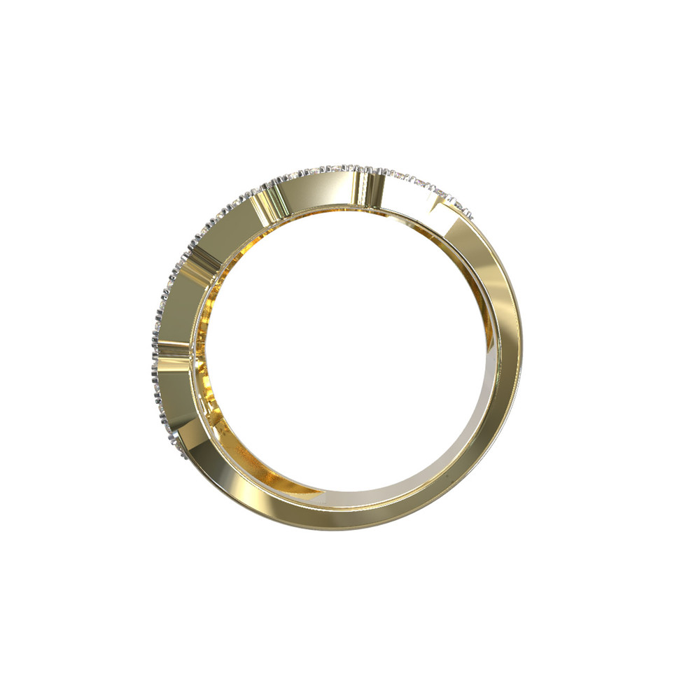 Кольцо из лимонного золота c бриллиантами