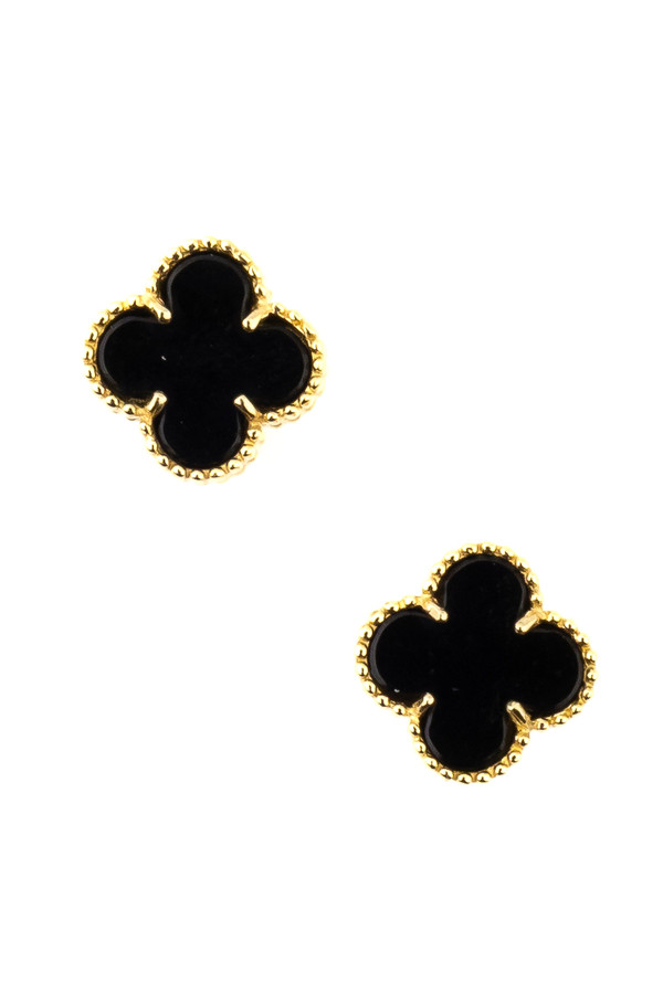 Серьги из лимонного золота c ониксом