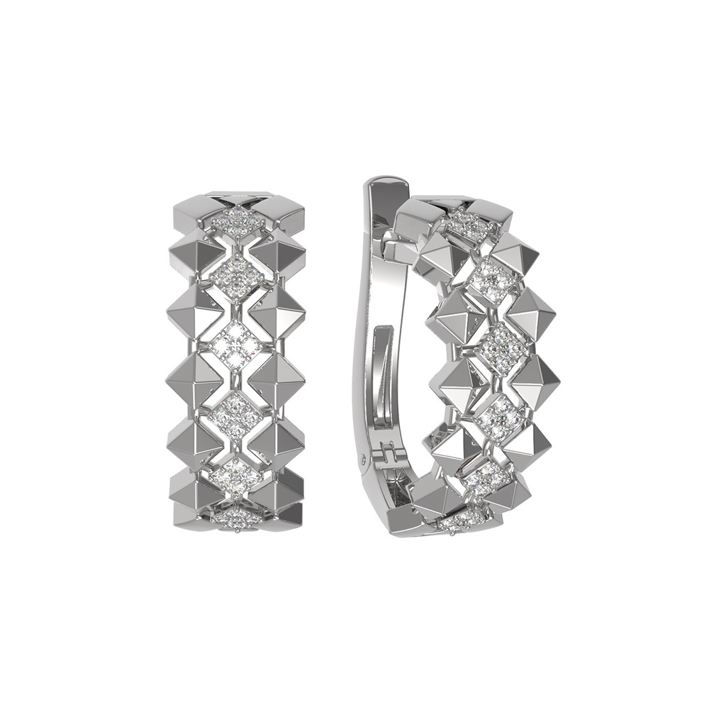 Серьги из белого золота c бриллиантами