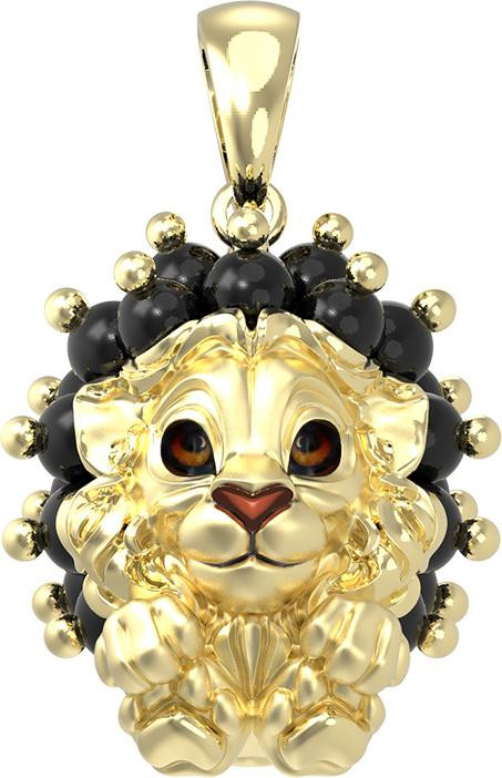 Подвеска из лимонного золота c эмалью и ониксом