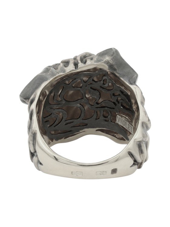 Кольцо из белого золота c эмалью