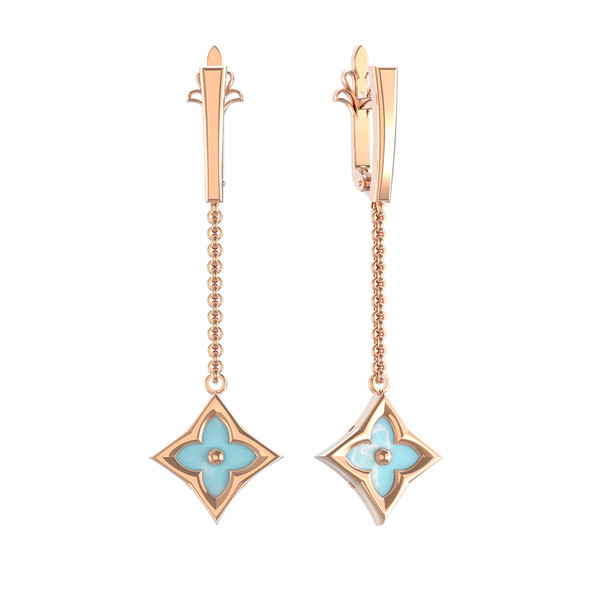 Серьги из золота c бирюзой