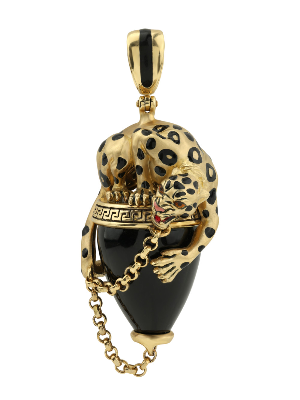 Подвеска из лимонного золота c эмалью и ониксом