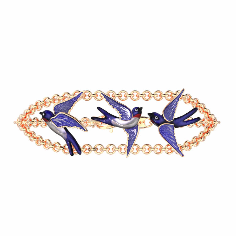 Браслет из золота c эмалью и рубином