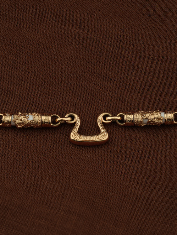 Цепь из золота c эмалью и бивнем мамонта