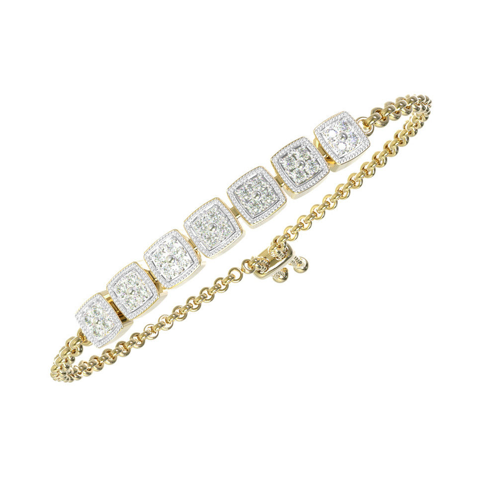 Браслет из лимонного золота c бриллиантами