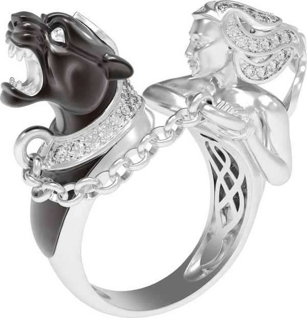 Кольцо из белого золота c фианитом