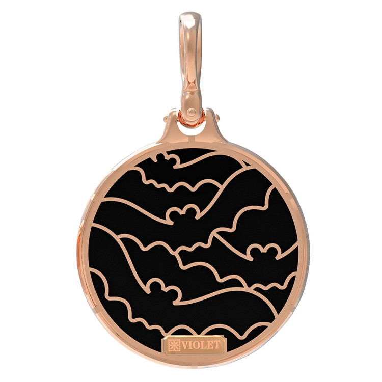 Подвеска из золота c эмалью и ониксом