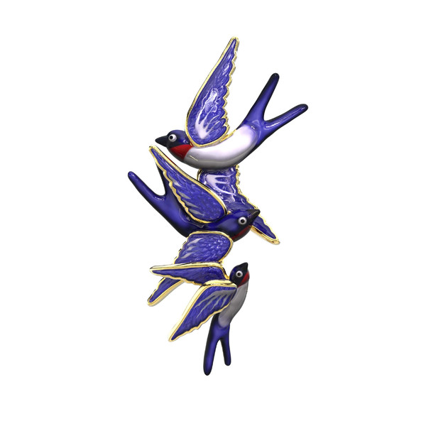 Брошь из лимонного золота c эмалью