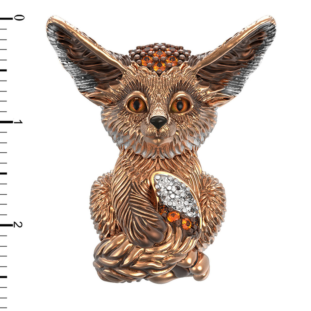 Подвеска из золота c эмалью и фианитом