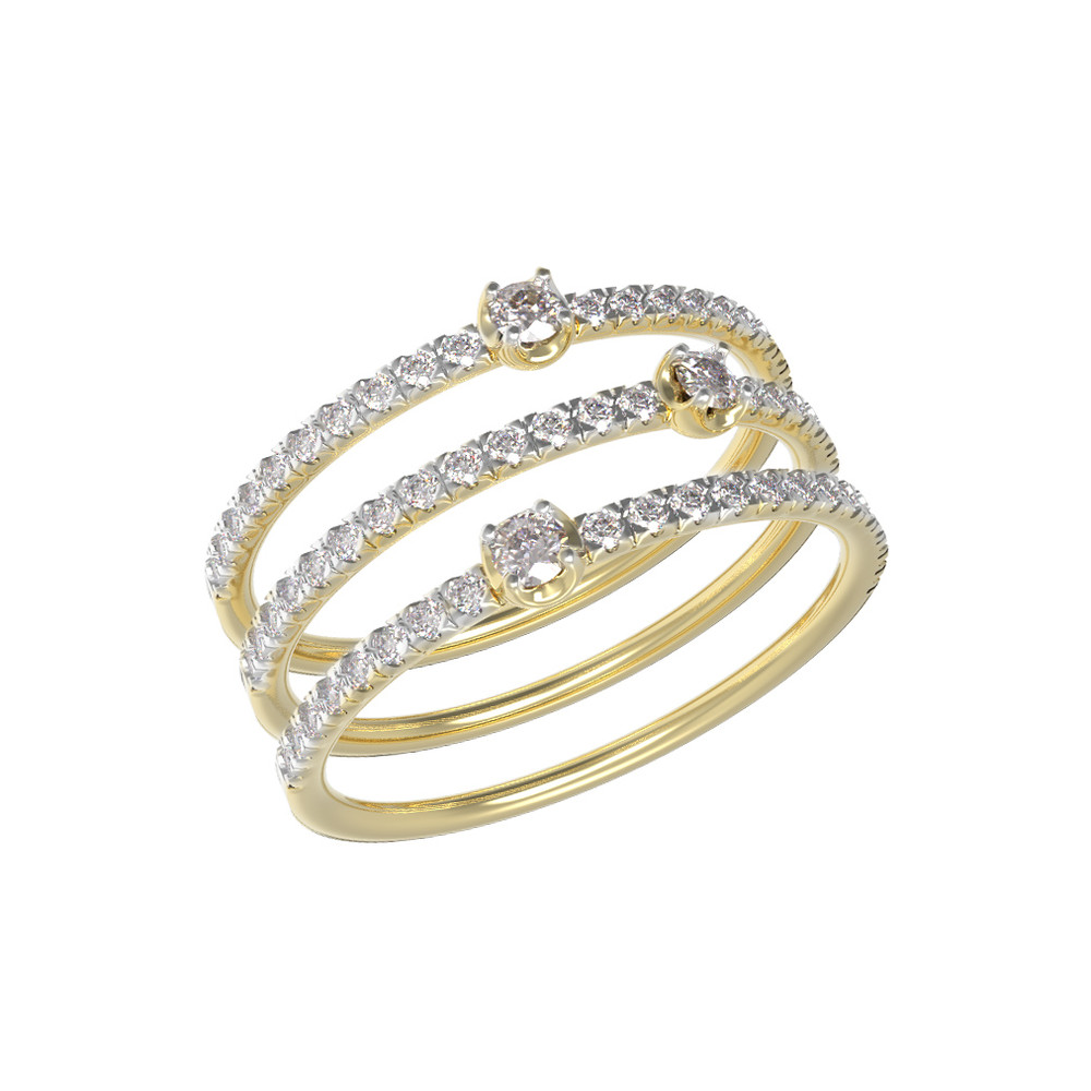 Кольцо из лимонного золота c бриллиантами