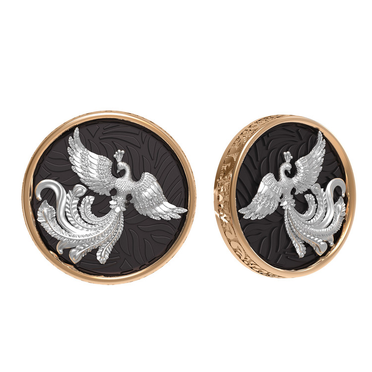 Серьги из золота c эбеновым деревом