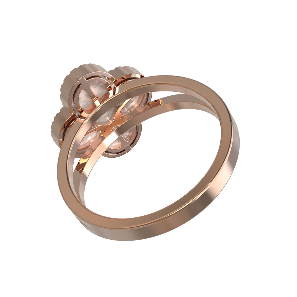 Кольцо из золота c бриллиантами и перламутром