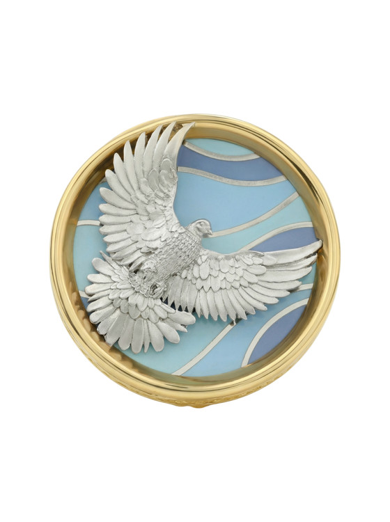 Кольцо из лимонного золота c эмалью