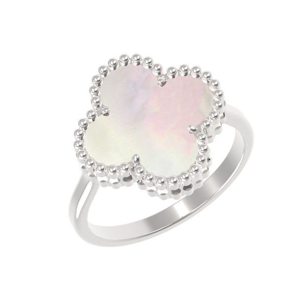 Кольцо из белого золота c перламутром