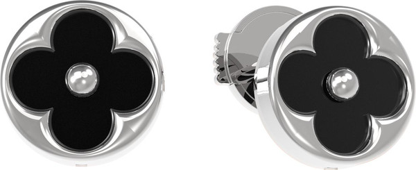 Серьги из белого золота c ониксом