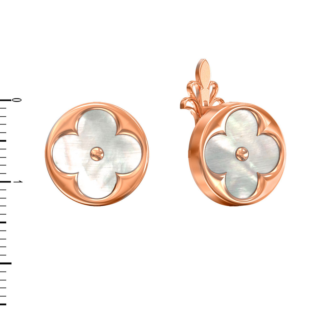 Серьги из золота c перламутром