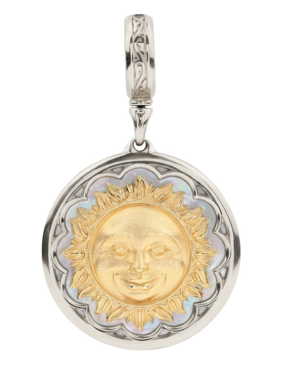 Подвеска из белого золота c перламутром