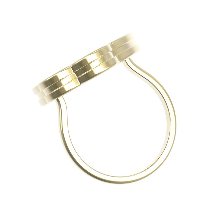 Кольцо из лимонного золота c перламутром