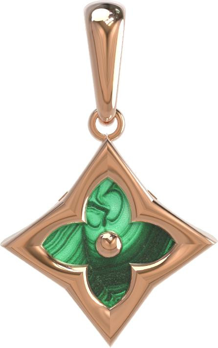 Подвеска из золота c малахитом