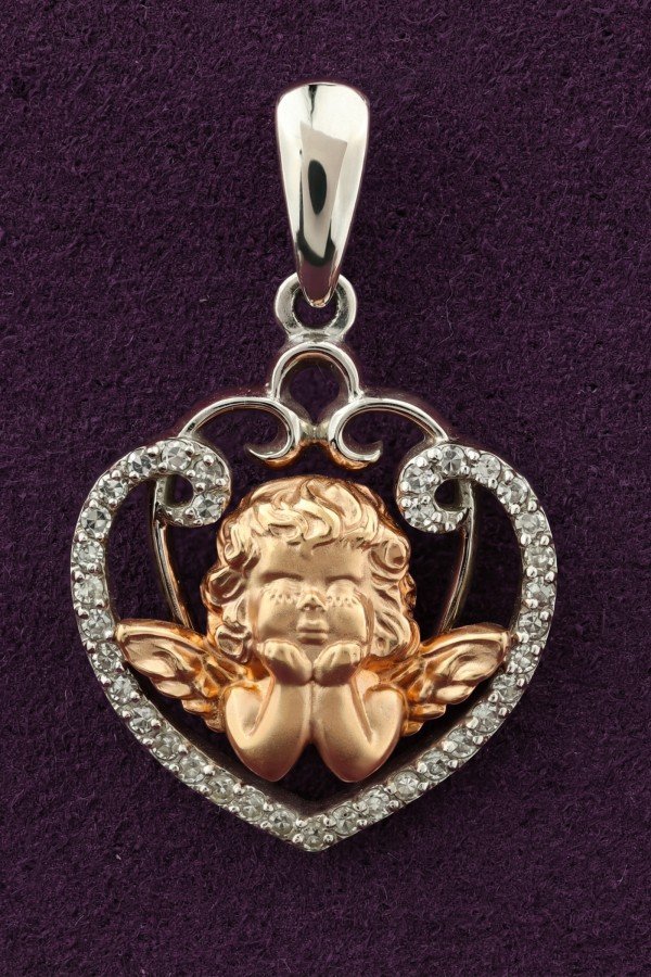 Подвеска из белого золота c бриллиантами