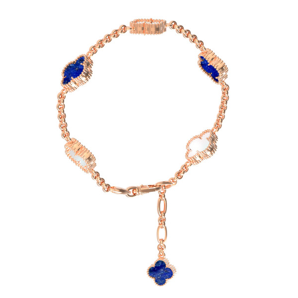 Браслет из золота c лазуритом и перламутром