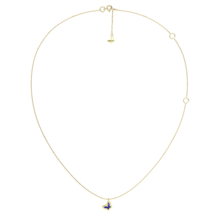 Колье из лимонного золота c лазуритом