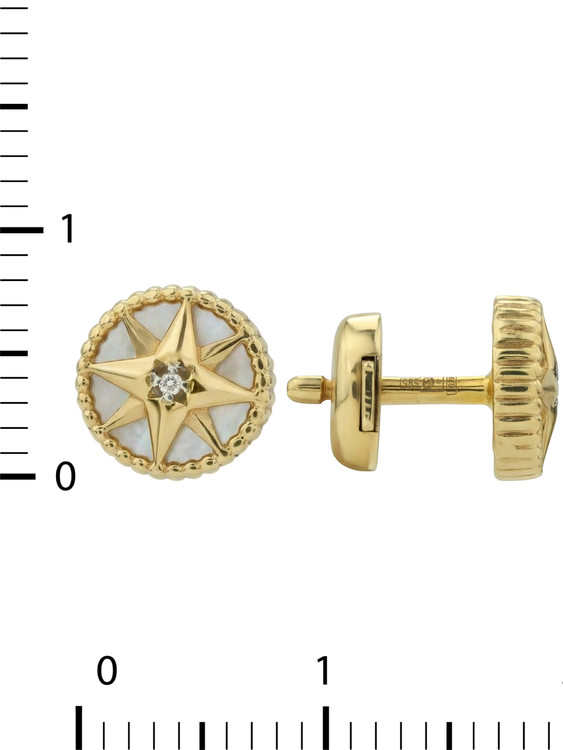 Серьги из лимонного золота c бриллиантами и перламутром