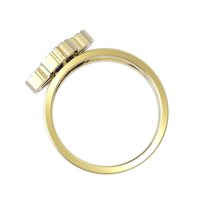 Кольцо из лимонного золота c бриллиантами и ониксом