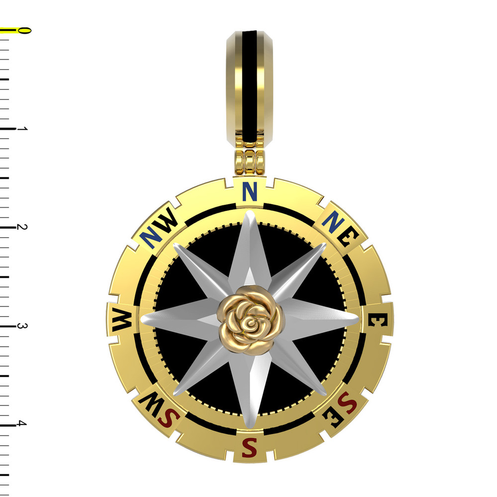 Подвеска из лимонного золота c эмалью и ониксом