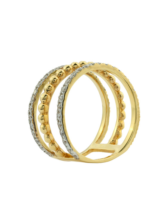 Кольцо из лимонного золота c бриллиантами