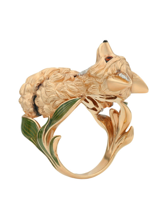 Кольцо из золота c эмалью