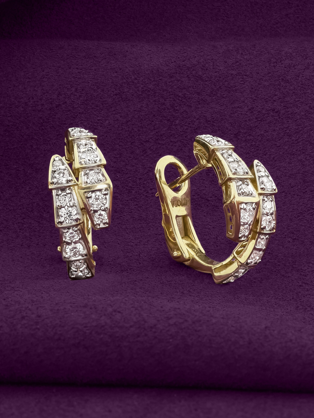 Серьги из лимонного золота c бриллиантами