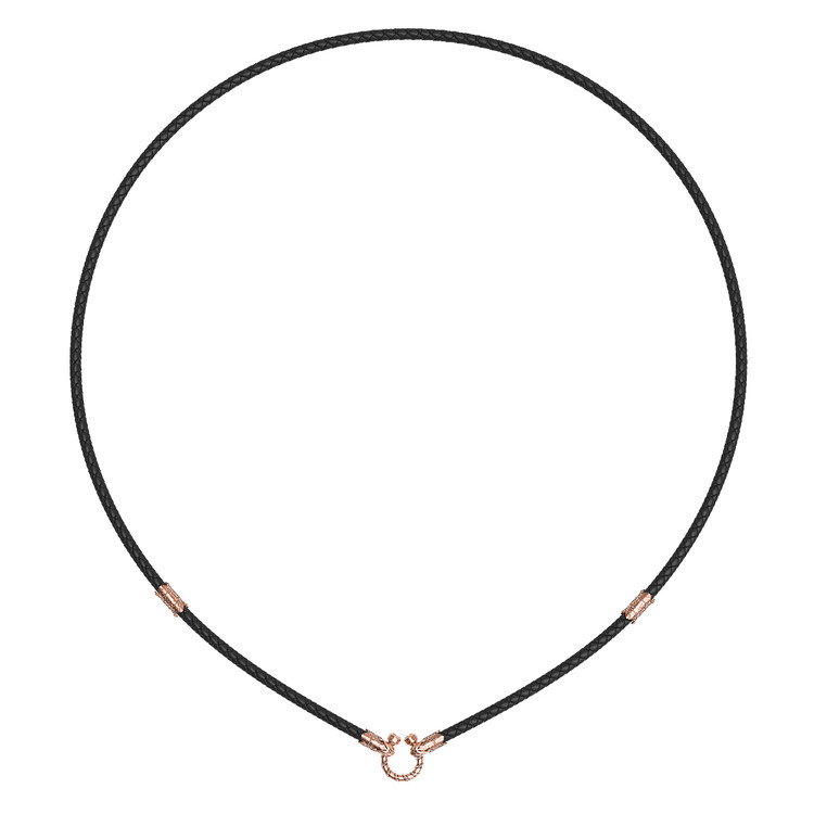 Гайтан из золота c кожаным шнурком