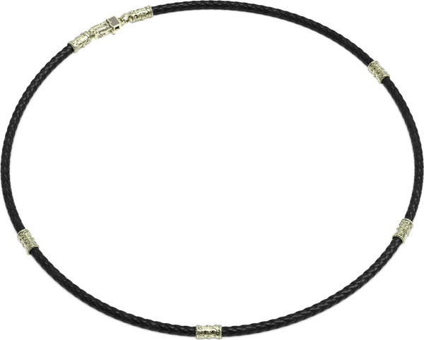 Гайтан из зелёного золота c кожаным шнурком