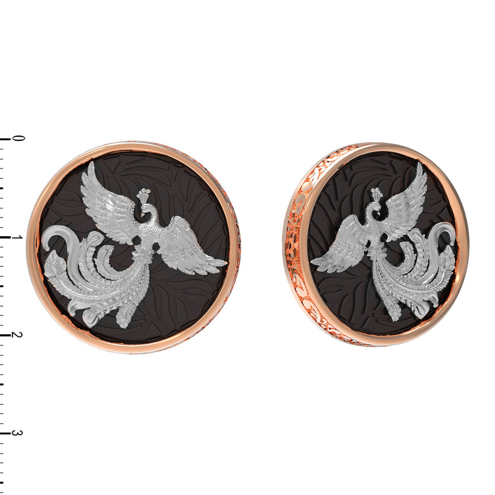 Серьги из золота c эбеновым деревом