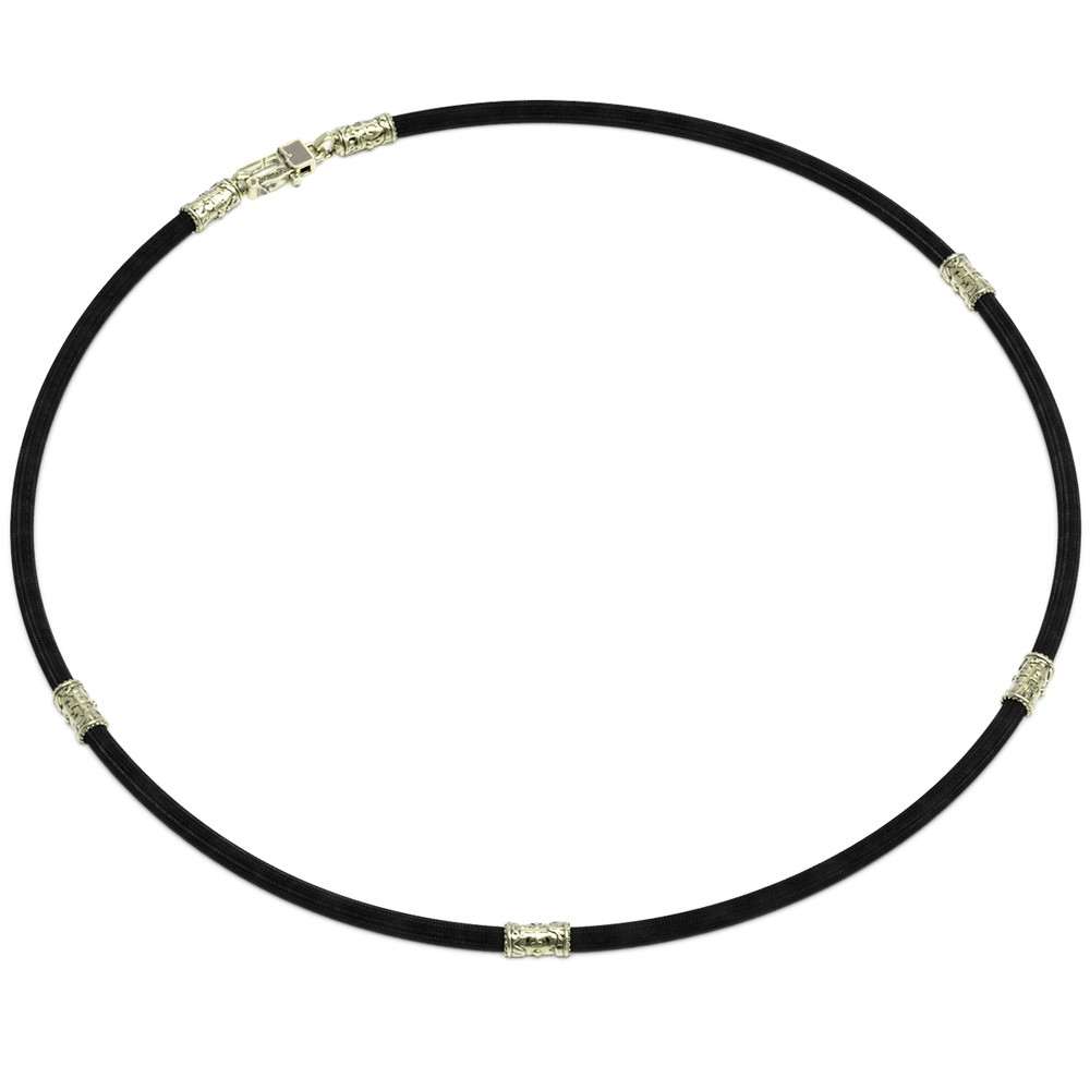 Шнурок шёлковый из зелёного золота c шёлковым шнурком