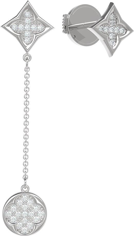 Серьги из белого золота c бриллиантами