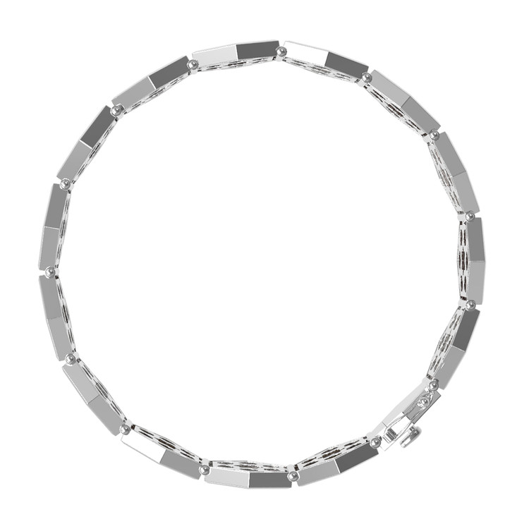 Браслет из белого золота c ониксом и перламутром