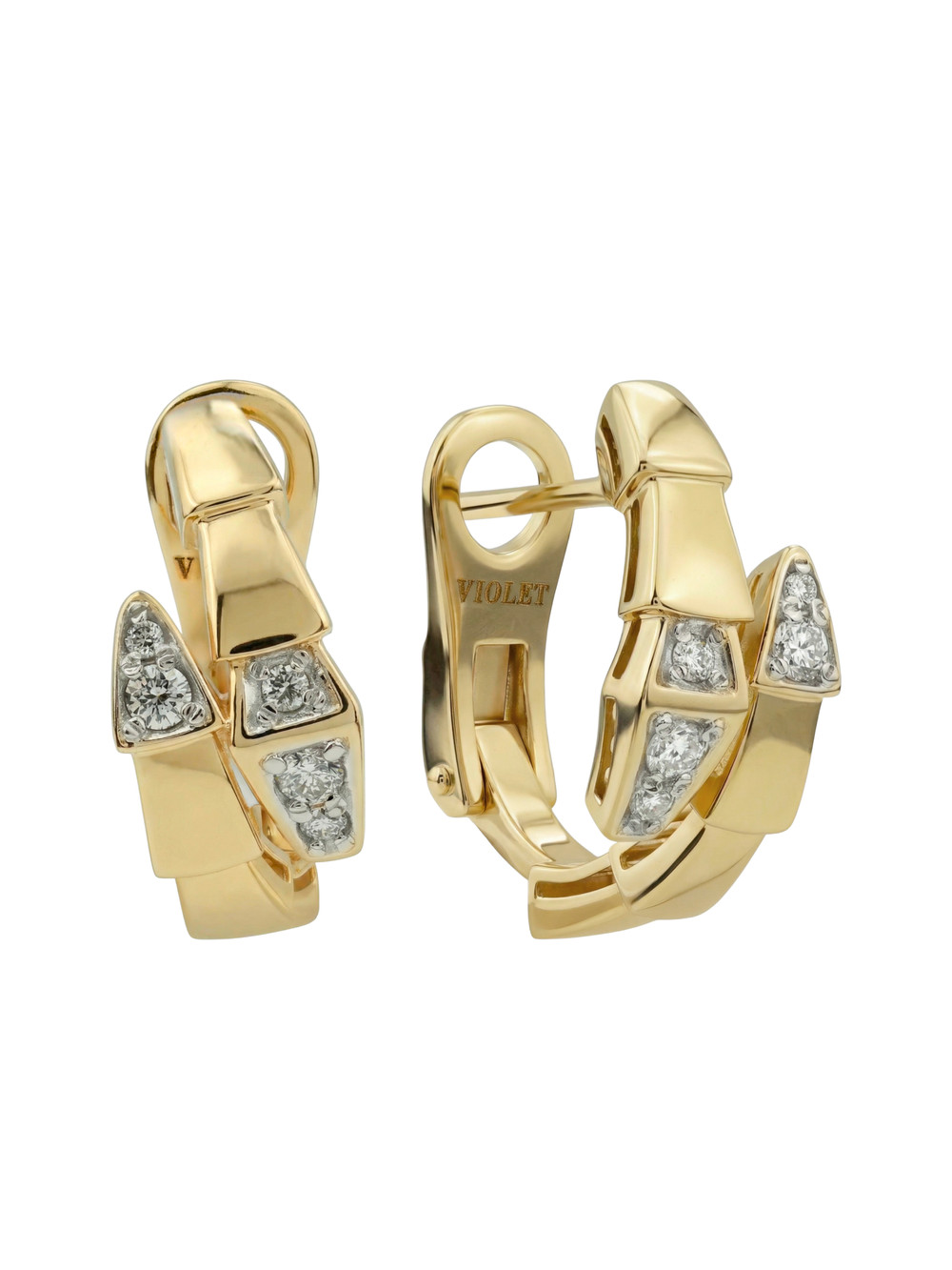 Серьги из лимонного золота c бриллиантами