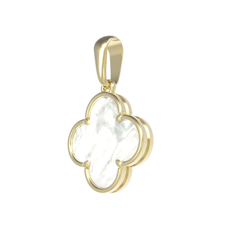 Подвеска из лимонного золота c перламутром