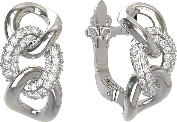 Серьги из белого золота c бриллиантами