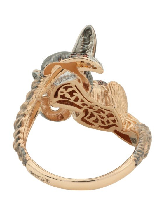 Кольцо из золота c эмалью и фианитом