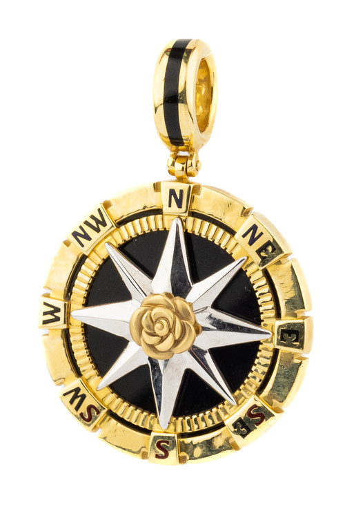 Подвеска из лимонного золота c эмалью и ониксом