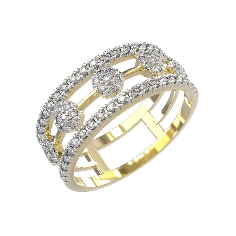 Кольцо из лимонного золота c бриллиантами