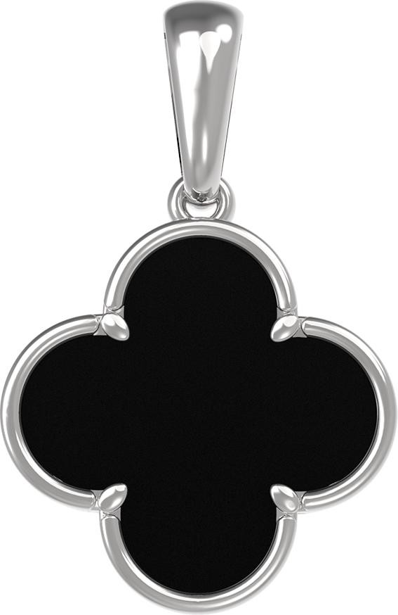 Подвеска из белого золота c ониксом