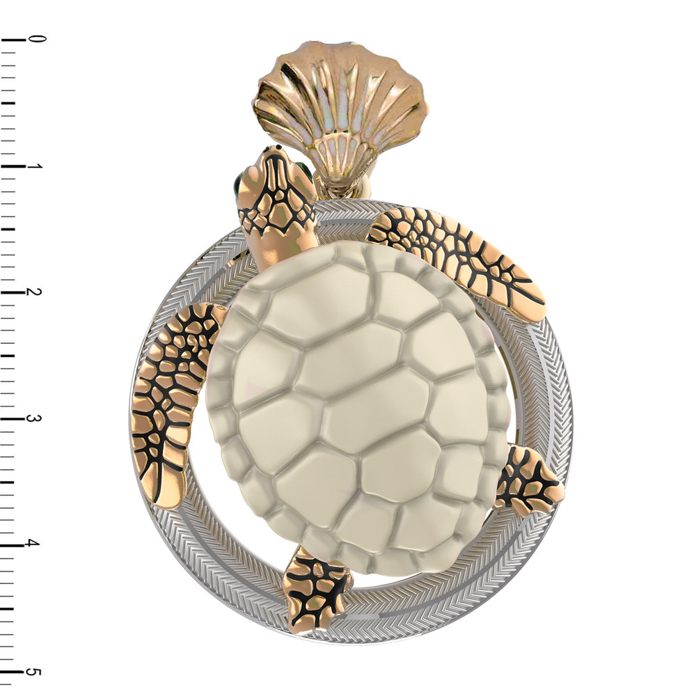 Подвеска из золота c эмалью и бивнем мамонта