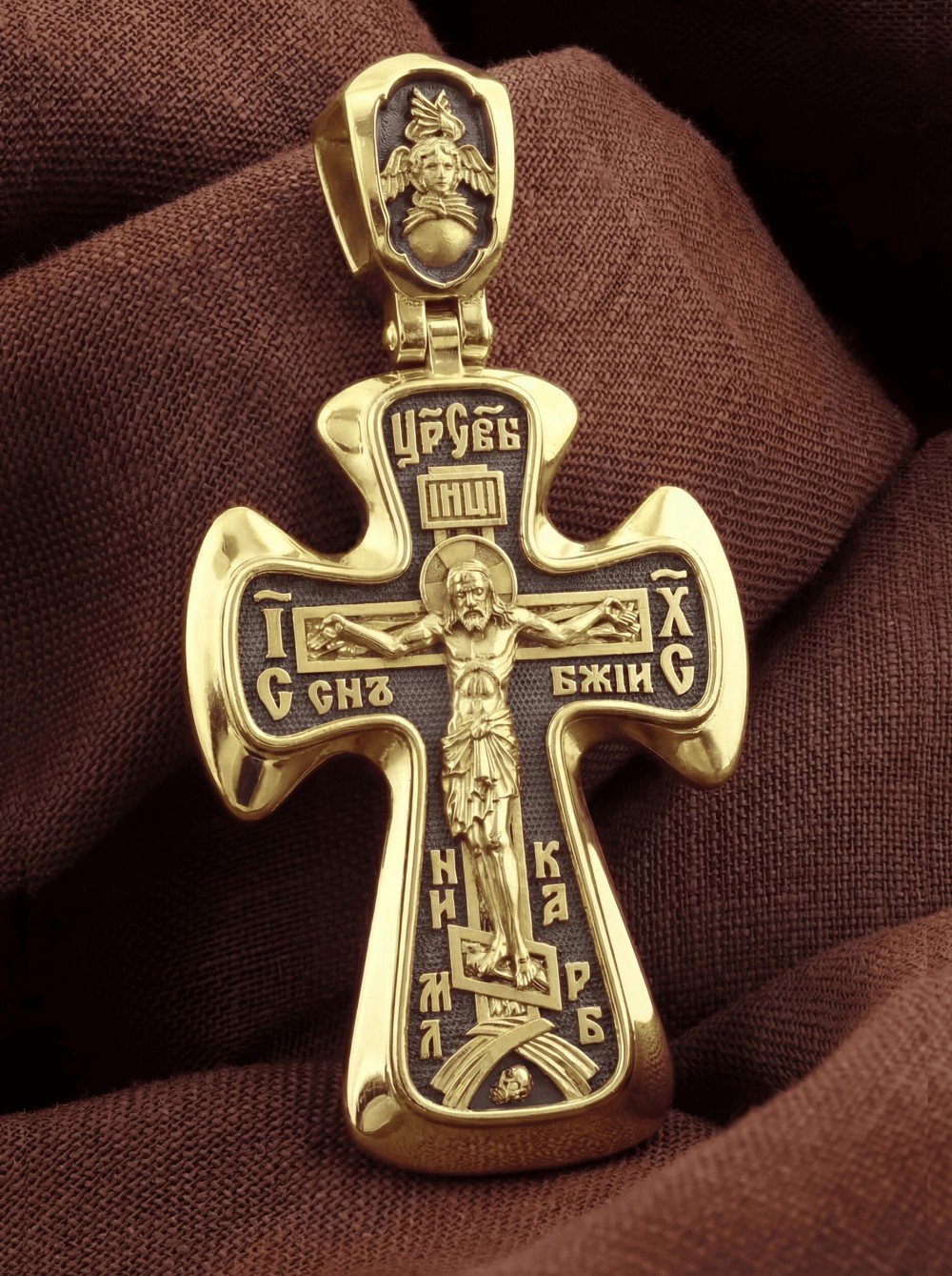 Крест из лимонного золота