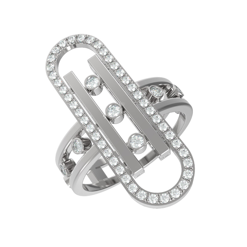 Кольцо из белого золота c бриллиантами