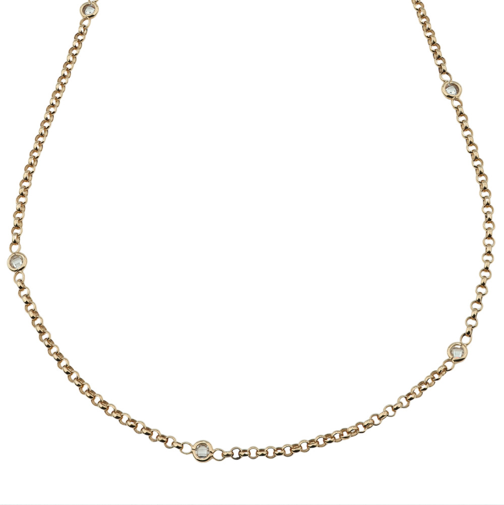 Цепь из золота c фианитом